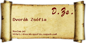 Dvorák Zsófia névjegykártya