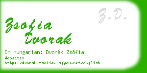 zsofia dvorak business card